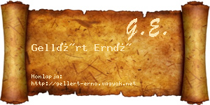 Gellért Ernő névjegykártya